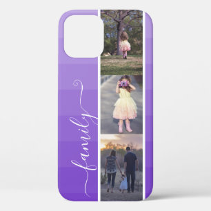 Paarse Ombre Fotocollage Familie Foto's Sjabloon Case-Mate iPhone Case
