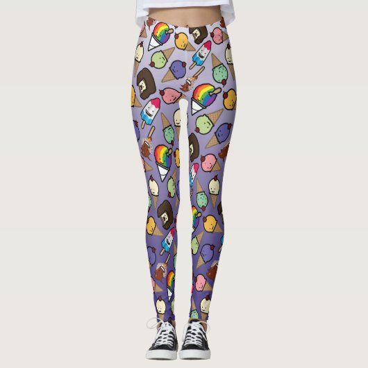 Paarse Ombre Frosty behandelt Leggings (Voorkant)
