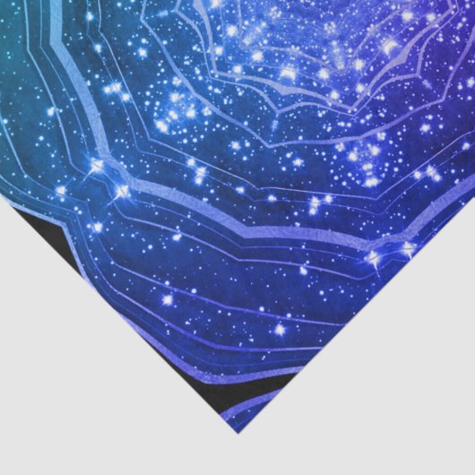 Paarse Ombre Galaxy Geode Night Sky Tissuepapier (Detail)