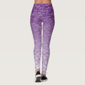 Paarse Ombre Geometric Shapes Mini Tegel Fade Leggings (Achterkant)