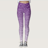 Paarse Ombre Geometric Shapes Mini Tegel Fade Leggings (Voorkant)