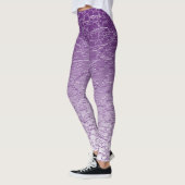 Paarse Ombre Geometric Shapes Mini Tegel Fade Leggings (Links)