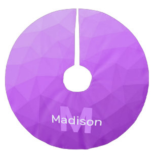 Paarse ombre geometrisch maaspatroon Monogram Kerstboom Rok