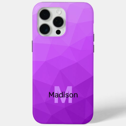 Paarse ombre geometrische mesh patroon Monogram Case-Mate iPhone Case (Achterkant)