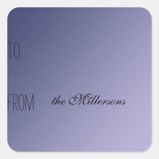 Paarse Ombre Gift Label (Voorkant)