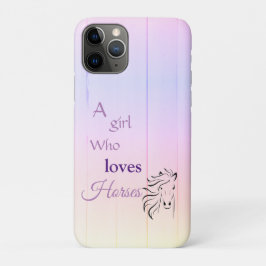 Paarse ombré Girl houdt van het script voor paarde Case-Mate iPhone Case
