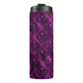 Paarse Ombre Glam Glitter Damast Patroon Thermosbeker