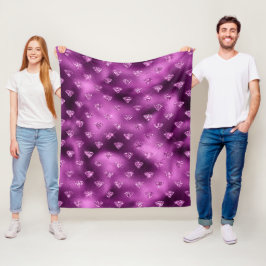 Paarse Ombre Glam Glitter Diamanten Patroon Fleece Deken
