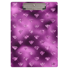 Paarse Ombre Glam Glitter Diamanten Patroon Klembord