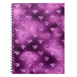 Paarse Ombre Glam Glitter Diamanten Patroon Notitieboek