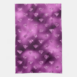 Paarse Ombre Glam Glitter Diamanten Patroon Theedoek