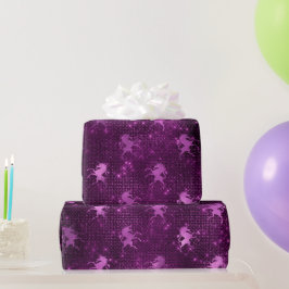 Paarse Ombre Glam Glitter Eenhoorns Patroon Cadeaupapier