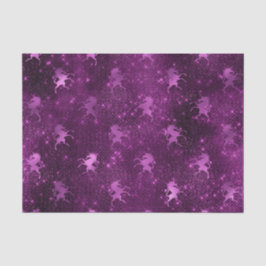 Paarse Ombre Glam Glitter Eenhoorns Patroon Tissuepapier