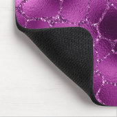 Paarse Ombre Glam Glitter Giraffe Spots Patroon Muismat (Hoek)