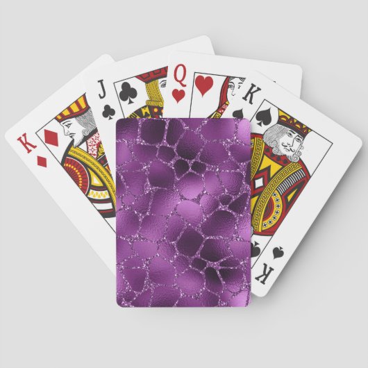 Paarse Ombre Glam Glitter Giraffe Spots Patroon Pokerkaarten (Achterkant)