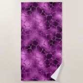 Paarse Ombre Glam Glitter Giraffe Spots Patroon Strandlaken (Voorkant)