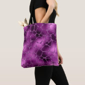 Paarse Ombre Glam Glitter Giraffe Spots Patroon Tote Bag (Dichtbij)