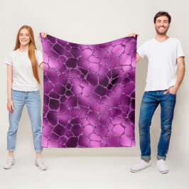 Paarse Ombre Glam Glitter Giraffe Vlekken Patroon Fleece Deken