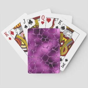 Paarse Ombre Glam Glitter Giraffe Vlekken Patroon Pokerkaarten