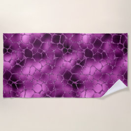 Paarse Ombre Glam Glitter Giraffe Vlekken Patroon Strandlaken