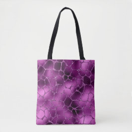 Paarse Ombre Glam Glitter Giraffe Vlekken Patroon Tote Bag