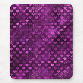 Paarse Ombre Glam Glitter Harten Patroon Muismat