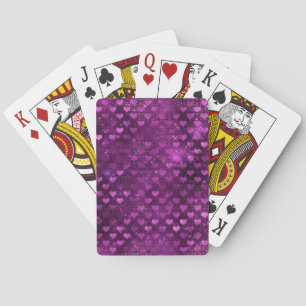 Paarse Ombre Glam Glitter Harten Patroon Pokerkaarten