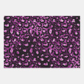 Paarse Ombre Glam Glitter Oerwoud Animal Print Inpakpapier Vel (Voorkant)