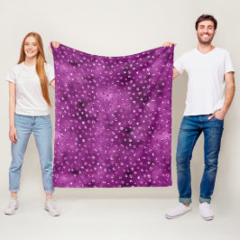 Paarse Ombre Glam Glitter Stippen Patroon Fleece Deken
