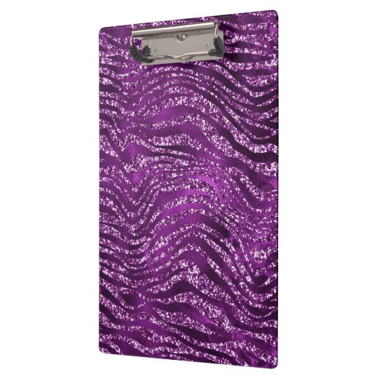 Paarse Ombre Glam Glitter Tiger Stripes Patroon Klembord (Links)
