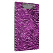 Paarse Ombre Glam Glitter Tiger Stripes Patroon Klembord (Rechts)