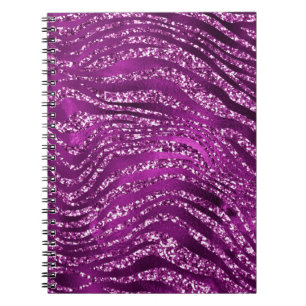 Paarse Ombre Glam Glitter Tijgerstrepen Patroon Notitieboek