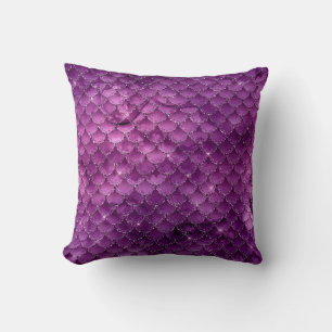 Paarse Ombre Glam Zeemeermin Schubben Patroon Kussen
