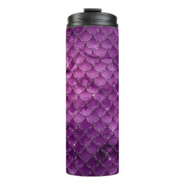 Paarse Ombre Glam Zeemeermin Schubben Patroon Thermosbeker