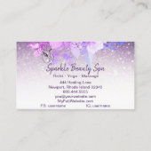 ~ Paarse Ombre Glitter Beauty Floral Spa Visitekaartje (Achterkant)