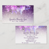 ~ Paarse Ombre Glitter Beauty Floral Spa Visitekaartje (Voorkant / Achterkant)