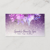 ~ Paarse Ombre Glitter Beauty Floral Spa Visitekaartje (Voorkant)