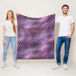 Paarse Ombre & Glitter Dragonschubben die schitter Fleece Deken