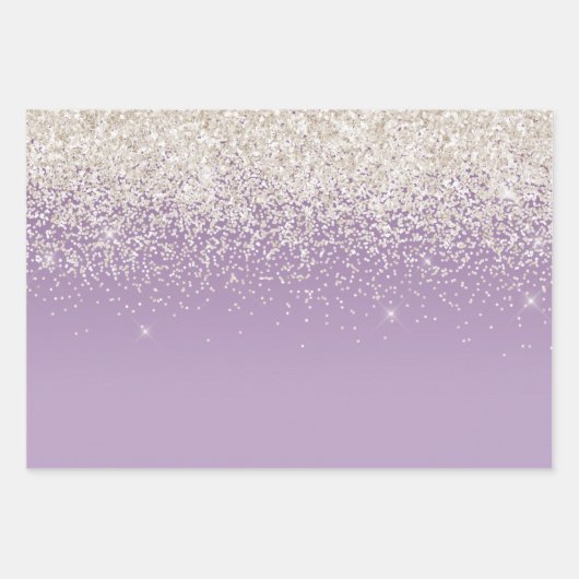 Paarse Ombre Glitter Inpakpapier Vel (Voorkant 3)
