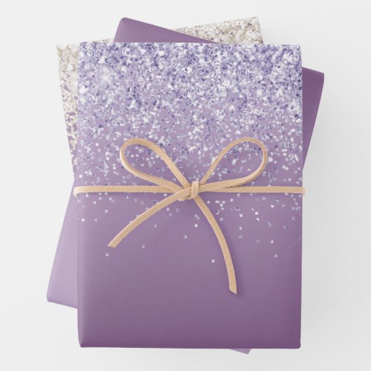 Paarse Ombre Glitter Inpakpapier Vel (In situ)