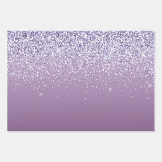 Paarse Ombre Glitter Inpakpapier Vel (Voorkant)