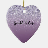 Paarse Ombre Glitter Keramisch Ornament (Rechts)