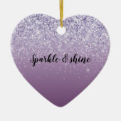 Paarse Ombre Glitter Keramisch Ornament (Voorkant)