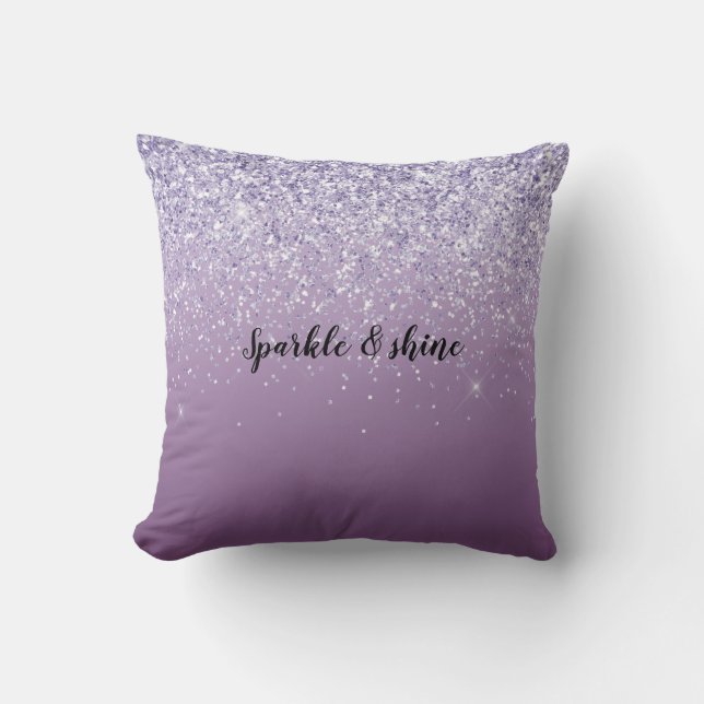 Paarse Ombre Glitter Kussen (Voorkant)