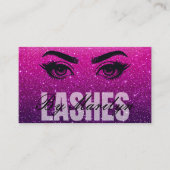 Paarse Ombre Glitter Lash Technician QR-code Visitekaartje (Voorkant)
