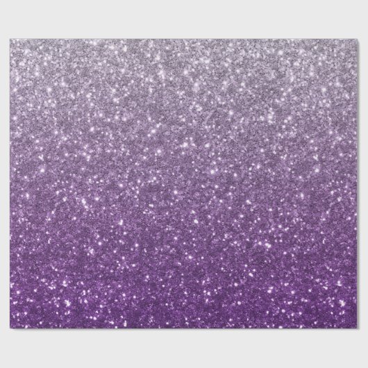 Paarse Ombre Glitter Look Cadeaupapier (Vlak)