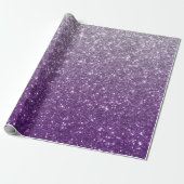 Paarse Ombre Glitter Look Cadeaupapier (Uitgerold)