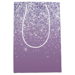 Paarse Ombre Glitter Medium Cadeauzakje