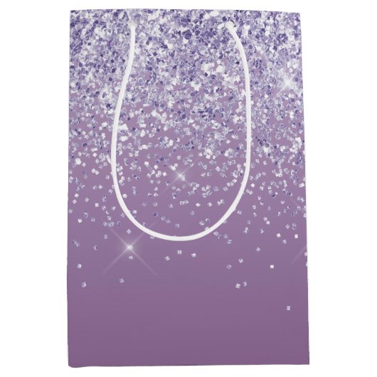 Paarse Ombre Glitter Medium Cadeauzakje (Voorkant)