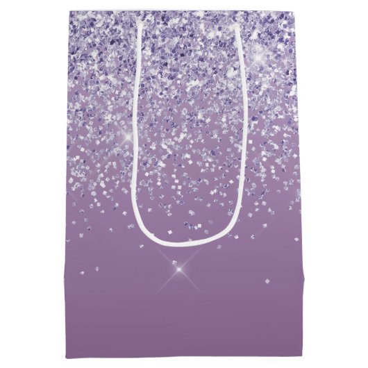 Paarse Ombre Glitter Medium Cadeauzakje (Achterkant)